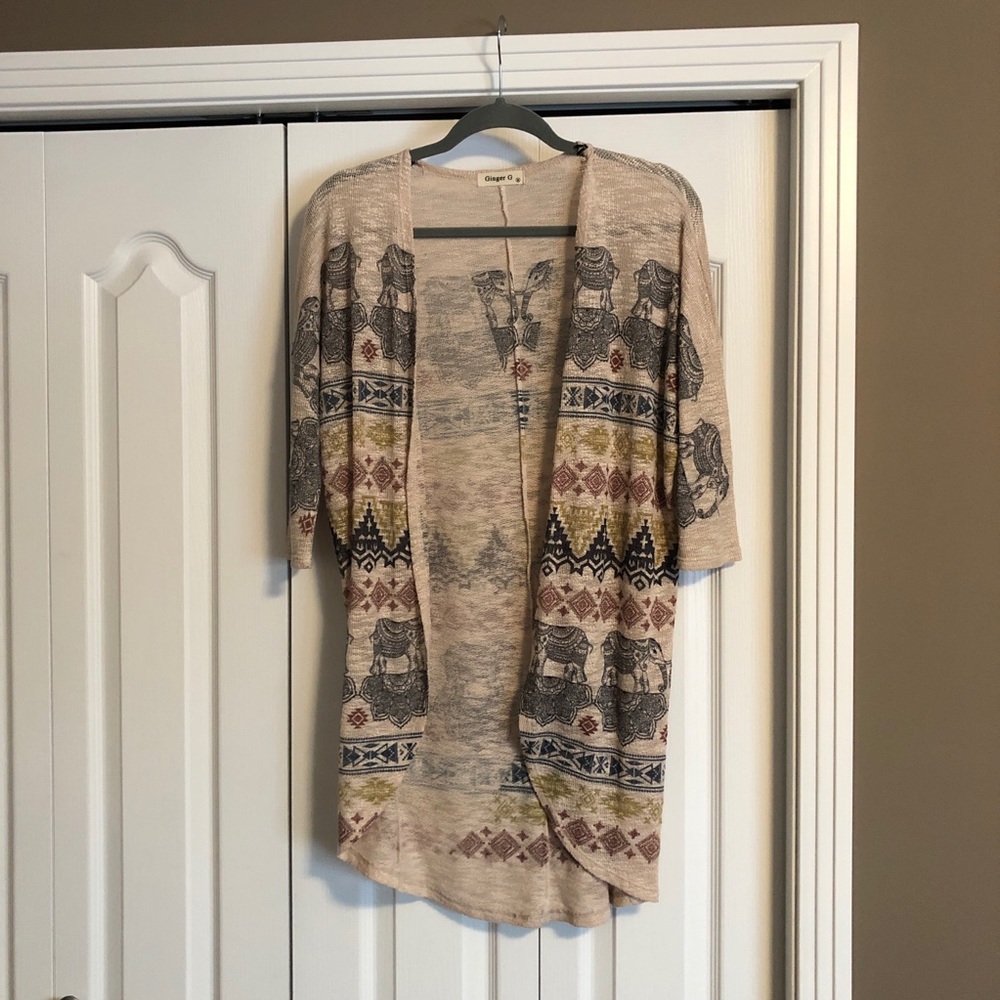 Elephant pattern cardigan